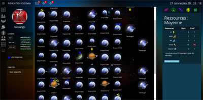 tableau de bord planètes